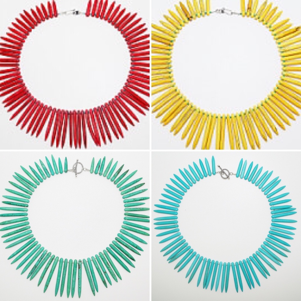 Turquoise Teeth Collar Necklace